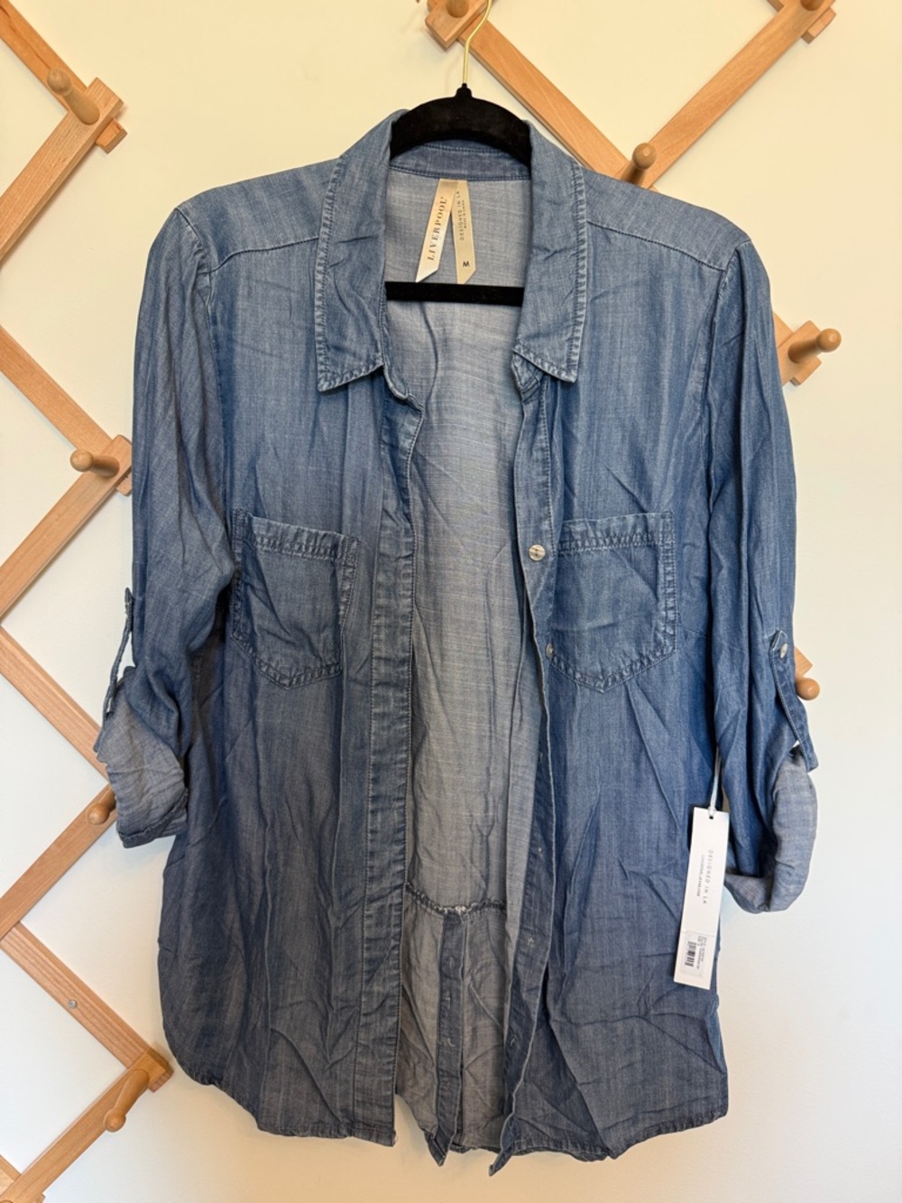 Liverpool Ponderosa Chambray Top - Picture 3 of 5